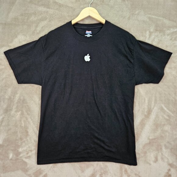 Apple Employee T-shirt Mac Logo 100% Preshrunk Cotton Men's Size L Short Sleeve - Picture 1 of 10